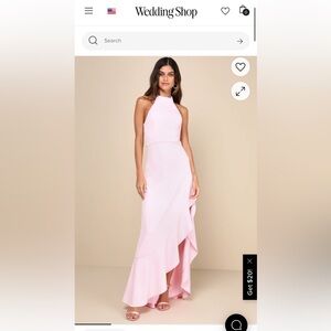 Elegant Pink Halter Maxi Dress